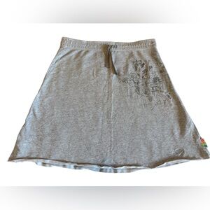 Nike Y2K Gray Graphic Skirt Dragon Asian City Sketch Cotton Medium